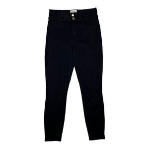 L'AGENCE Payton Black Skinny Hight Rise Double Button Stretch Jean Size 27